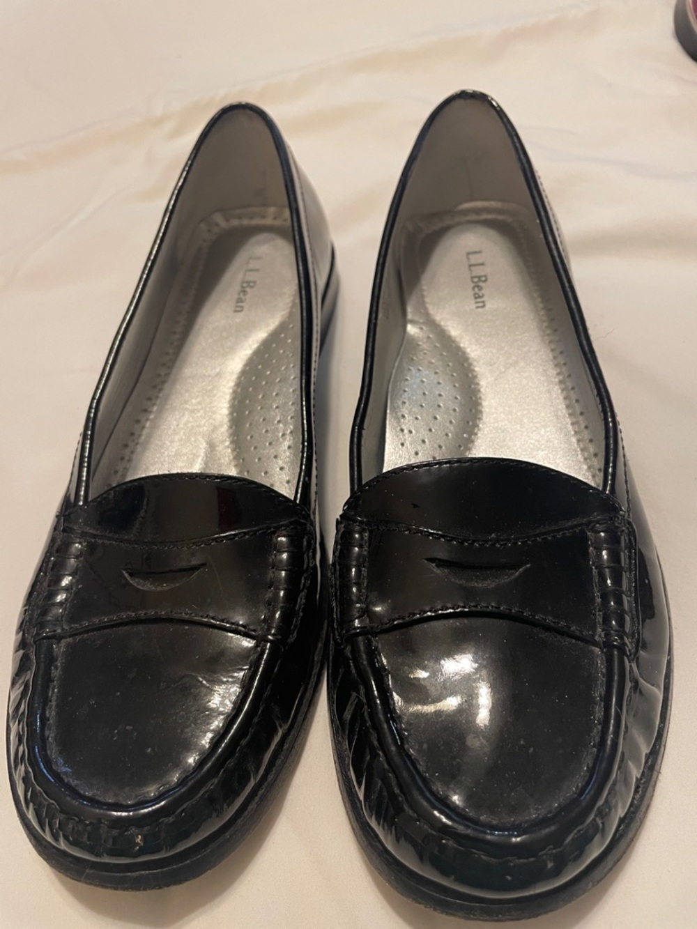 L.L. Bean Women's Black Patent Penny Loafers